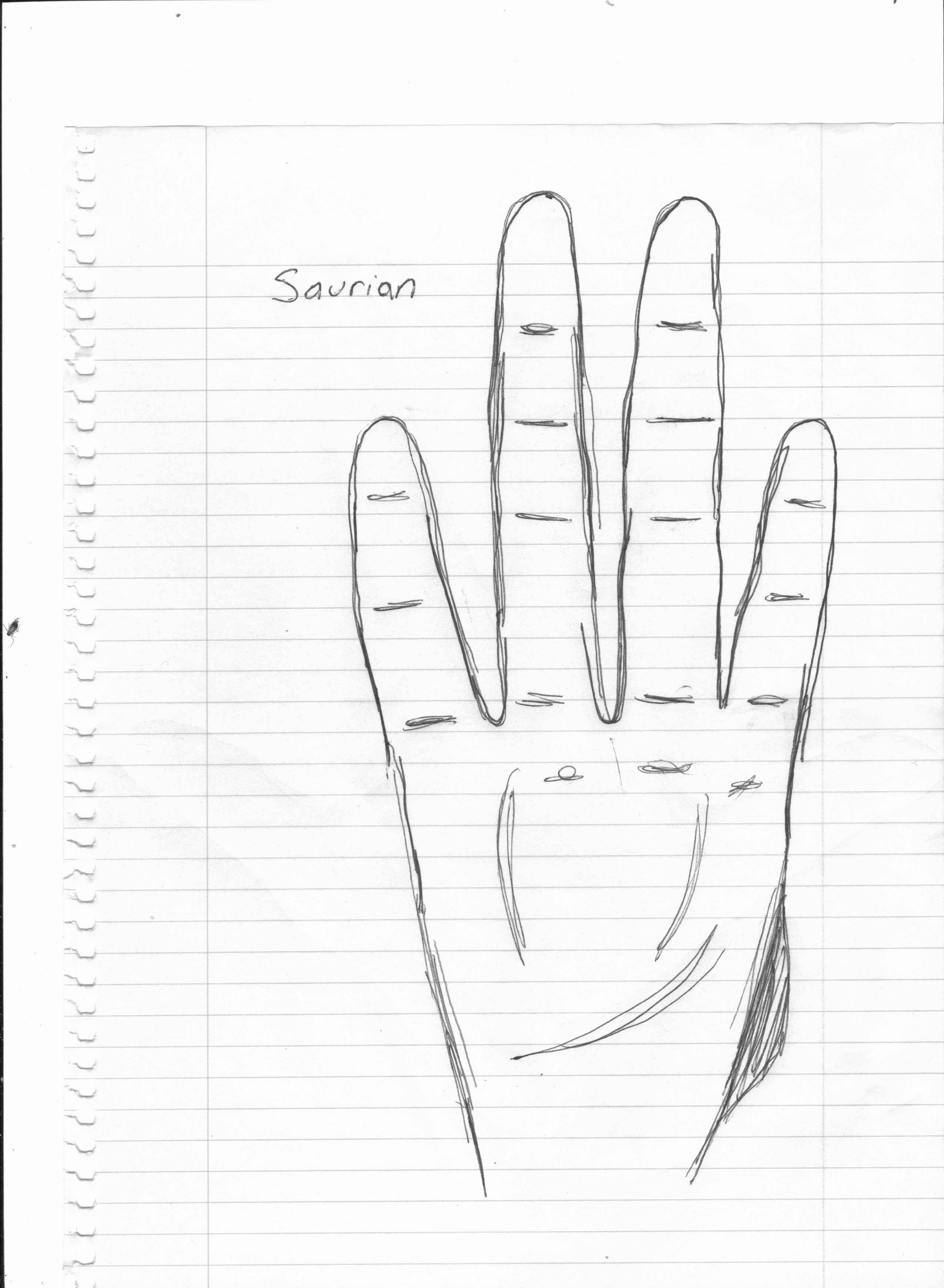 Saurian hand